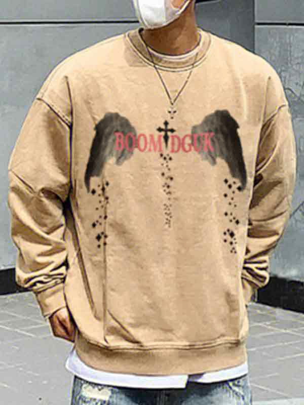 Men's Street Wing Print Sweatshirt-1