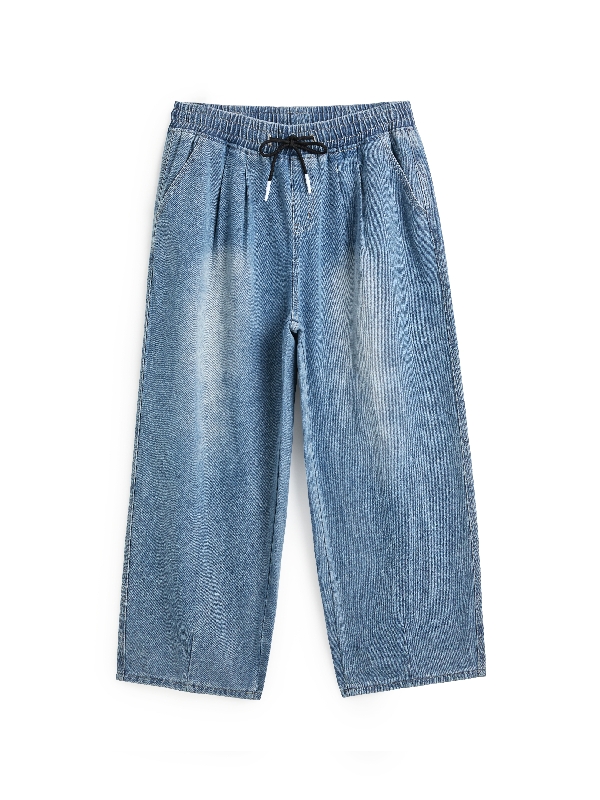 Men's Washed Distressed Loose Jeans-6