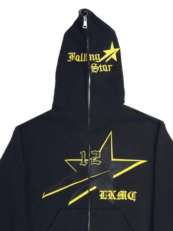 Men's Bright Print Full Zipper Oversized Hoodie-1