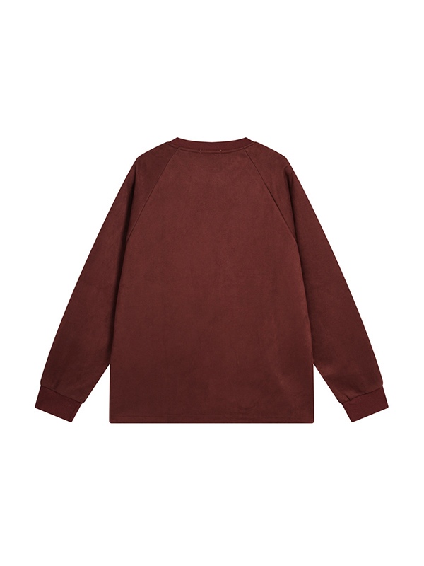 Men's Suede Letter Print Piping Sweatshirt-1