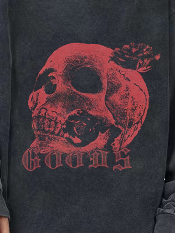 Man's Skull Series Print Long Sleeve Tee-1