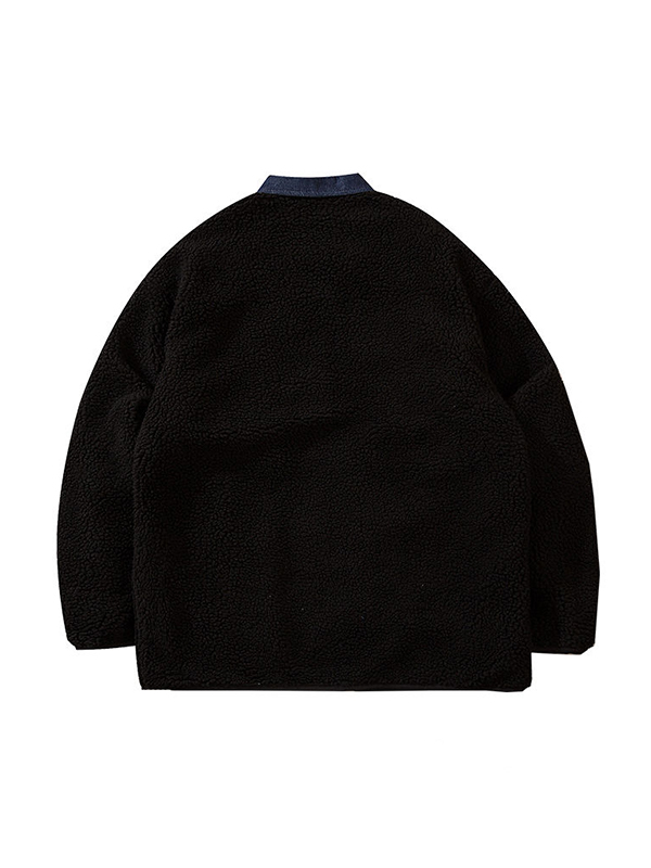 Men's Lambswool Splice Fake Two Piece Jacket-7