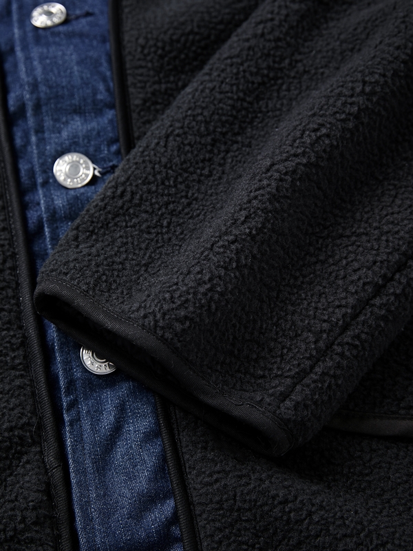 Men's Lambswool Splice Fake Two Piece Jacket-6