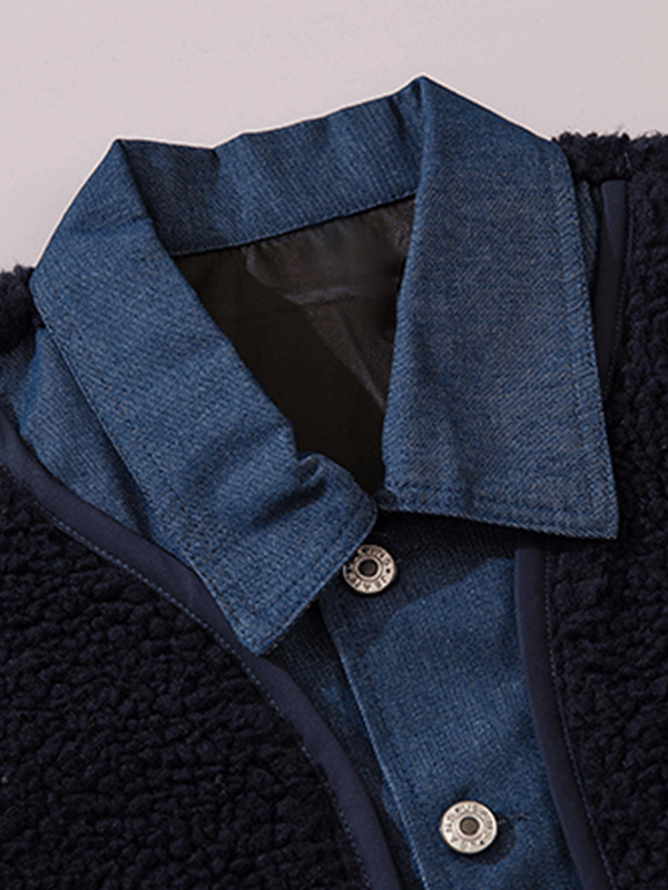 Men's Lambswool Splice Fake Two Piece Jacket-2