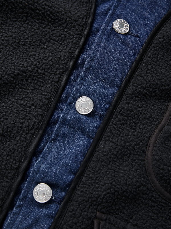 Men's Lambswool Splice Fake Two Piece Jacket-4
