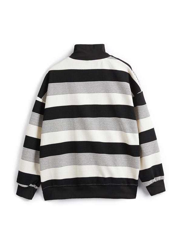 Men's Vintage Striped Half Zip Sweatshirt-1