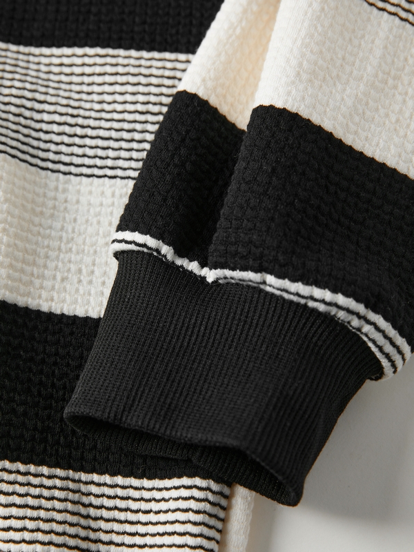 Men's Vintage Striped Half Zip Sweatshirt-3