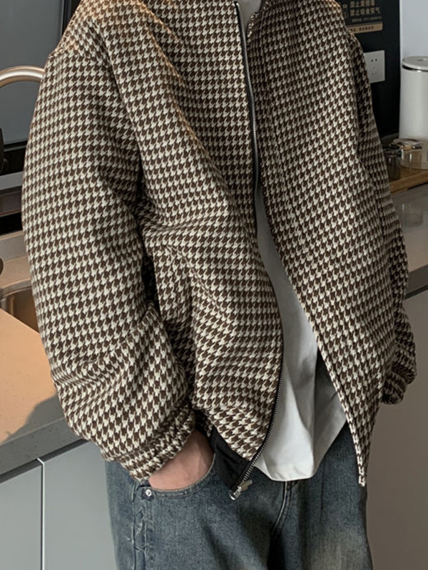 Men's Vintage Reversible Houndstooth Print Jacket-1