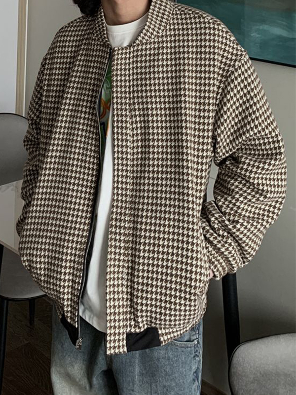 Men's Vintage Reversible Houndstooth Print Jacket-2