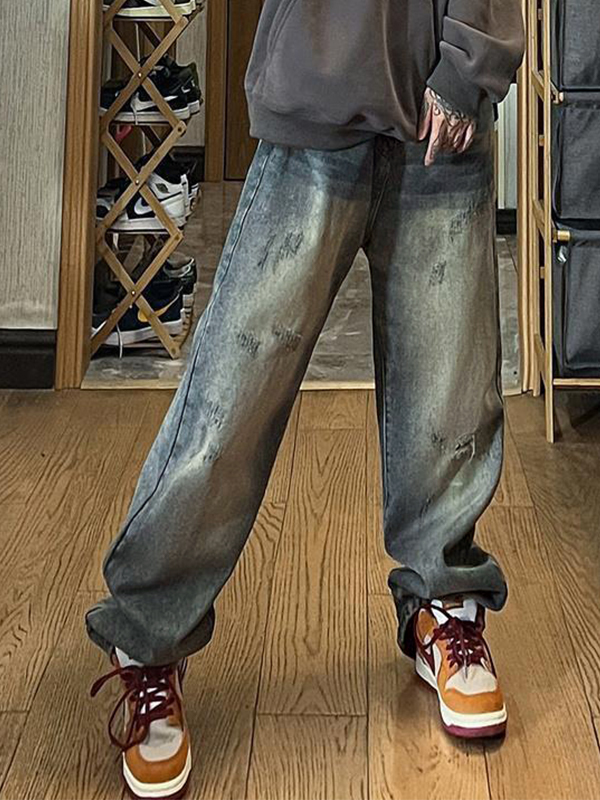 Hip Pop Tattered Boyfriend Jeans-2