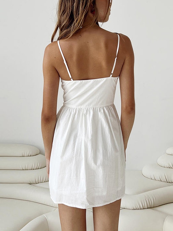 Solid Cutout Trim Cami Mini Dress-2