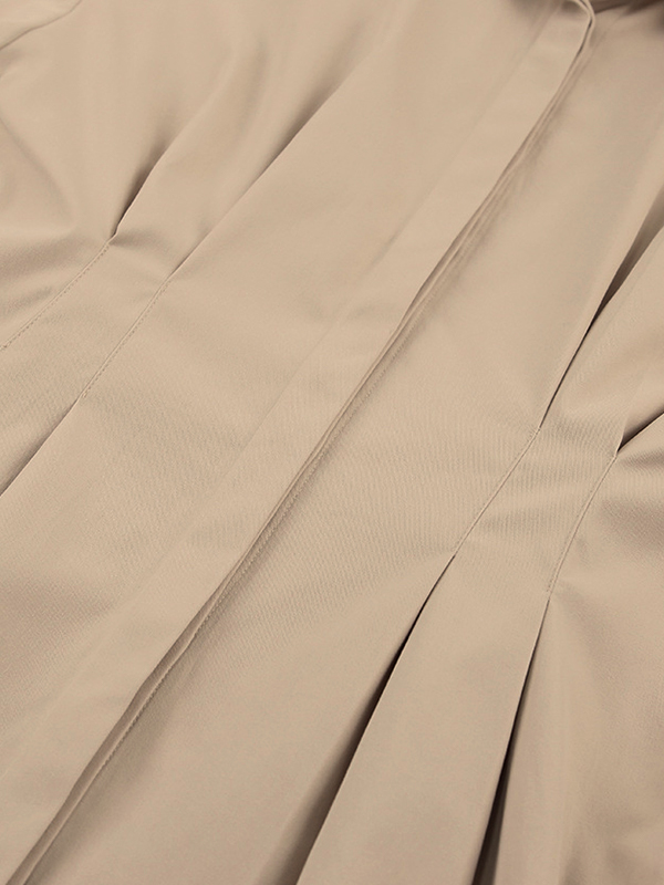 Fold Pleated Detail Shirt Mini Dress-6