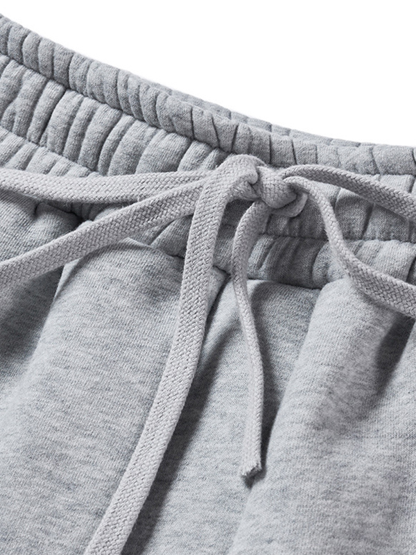 Men's Hip Pop Fleece Solid Color Bound Feet Sweatpants-2