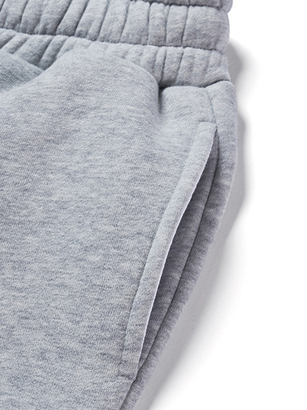 Men's Hip Pop Fleece Solid Color Bound Feet Sweatpants-1