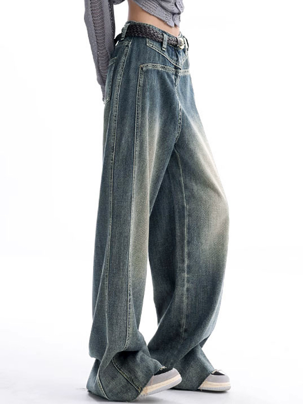 Vintage Wash Raw Trim Boyfriend Jeans-3
