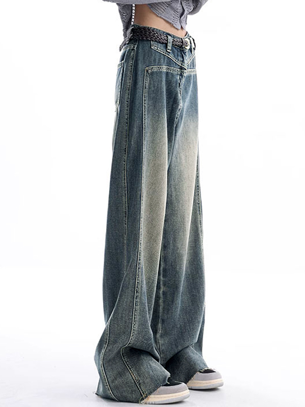 Vintage Wash Raw Trim Boyfriend Jeans-1