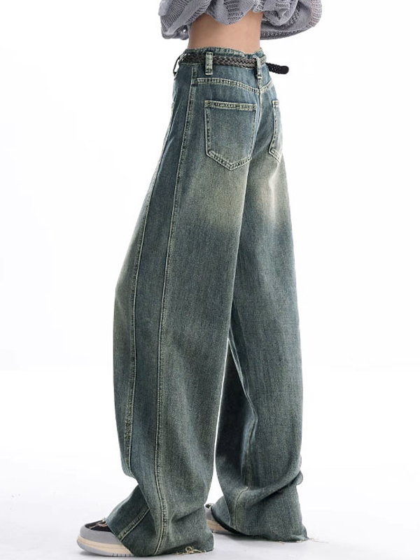 Vintage Wash Raw Trim Boyfriend Jeans-4