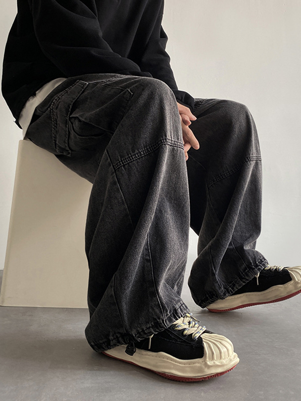 Men's Vintage Loose Cargo Jeans-1