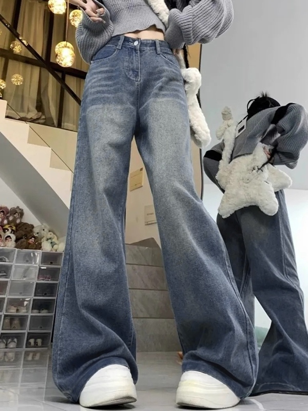 Vintage Blue High Rise Boyfriend Jeans-3