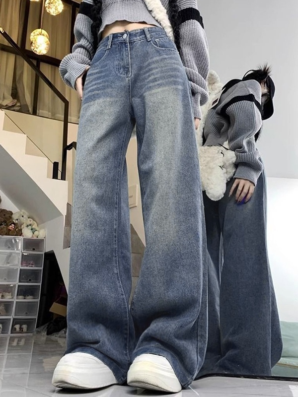 Vintage Blue High Rise Boyfriend Jeans-1