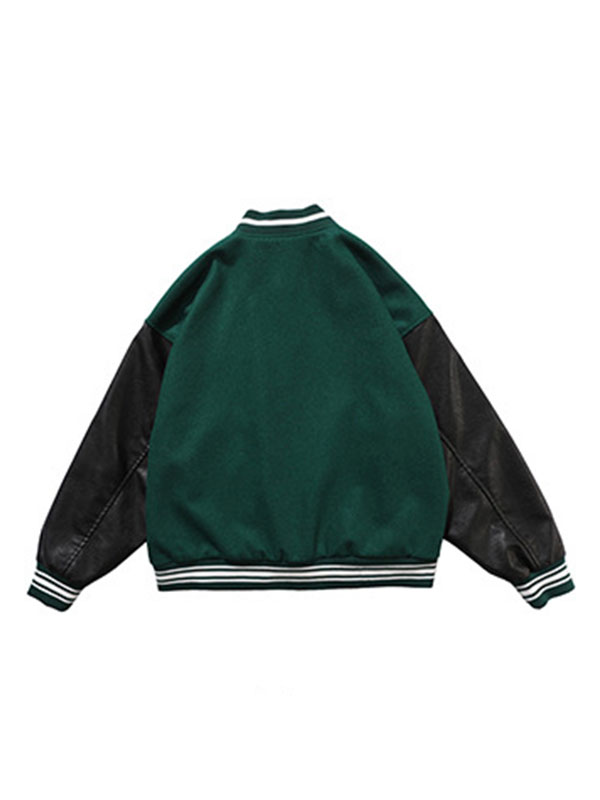 Men's Toweling Embroidered Varsity Jacket-1