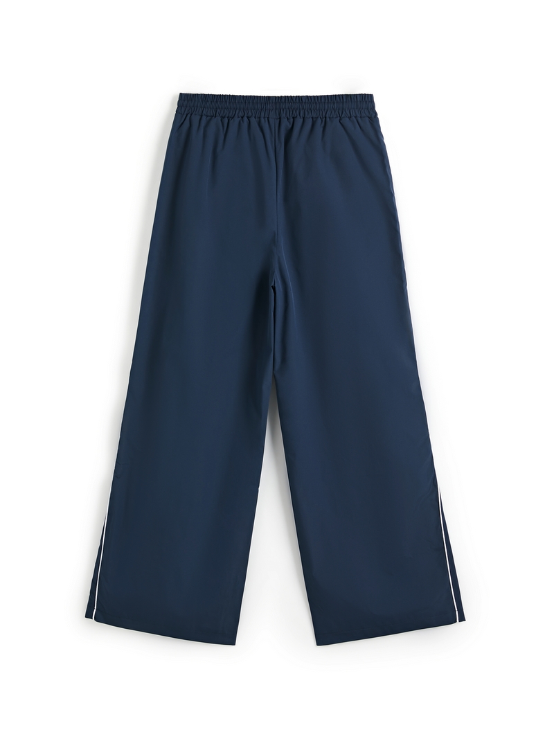 Vintage Piping Wide Leg Parachute Pants-3