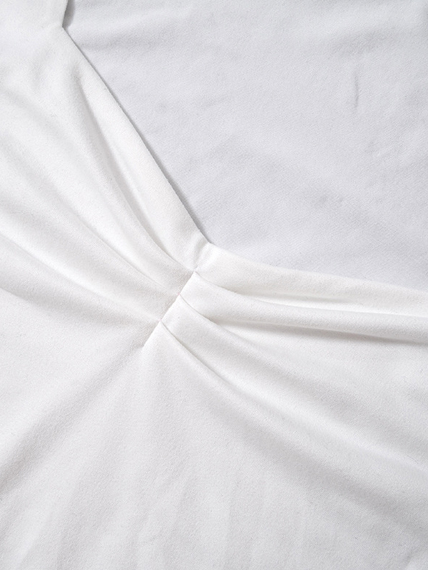 Square Neck Long Sleeve Slit Long Sleeve Tee-8
