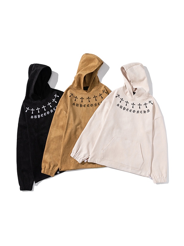 Men's Cross Embroidery Oversized Hoodie-1