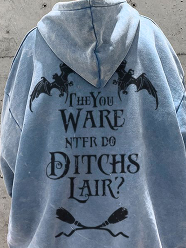Men's Distressed Washed Print Oversized Hoodie-1