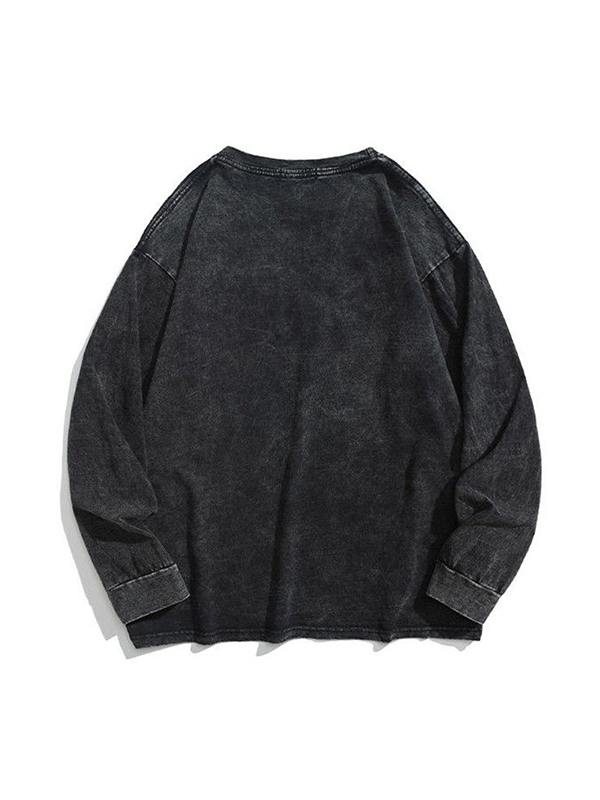 Men's Distressed Portrait Print Sweatshirt-2