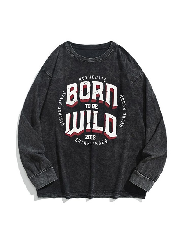 Men's Distressed Letter Print Sweatshirt-1