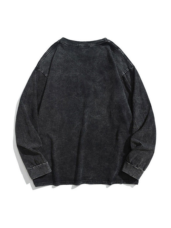 Men's Distressed Letter Print Sweatshirt-2