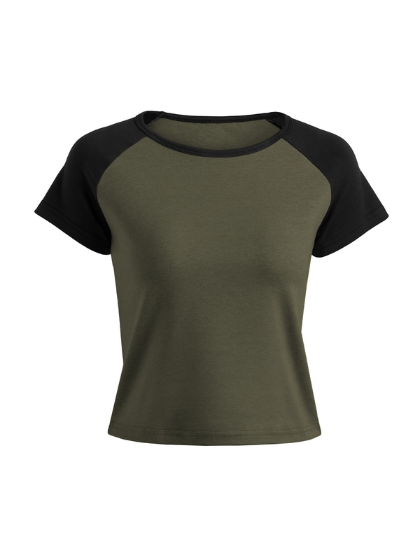 Contrast Raglan Slim Short Sleeve Tee-2