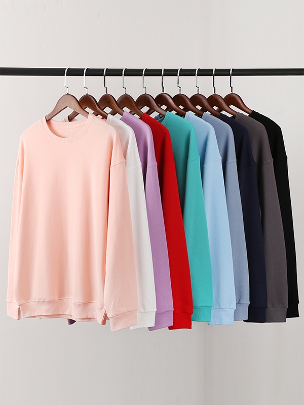 Men’s Linen Cotton Crew Neck Drop Shoulder Sweatshirt-3