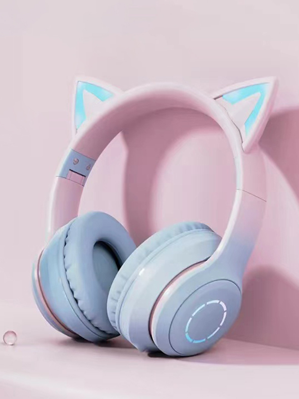 Luminous Gradient Cat Ear Bluetooth Headphone With Mic-3
