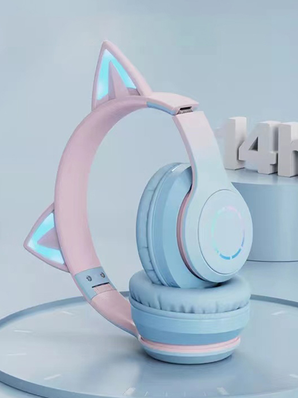 Luminous Gradient Cat Ear Bluetooth Headphone With Mic-2