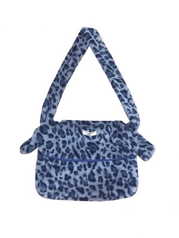 Leopard Print Fuzzy Crossbody Bag-3