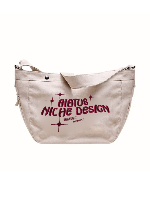 Embroidered Large Canvas Crossbody Bag-4