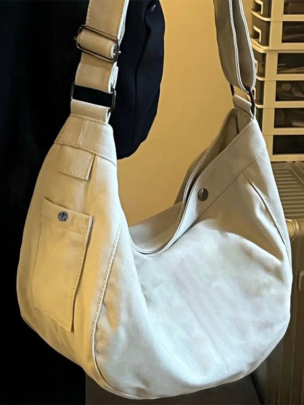 Embroidered Large Canvas Crossbody Bag-1