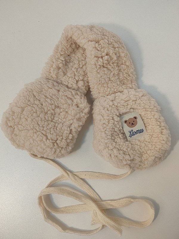 Lace Up Warm Fleece Earmuffs-1