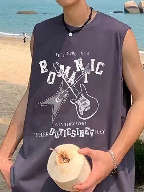 Men's Vintage Romantic Band Graphic Vest-3