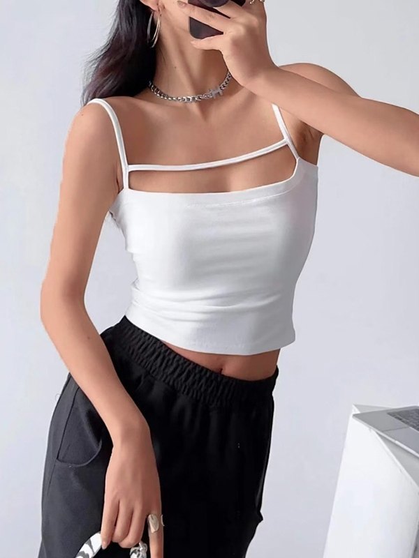 Hollow Out Crop Cami Top-2