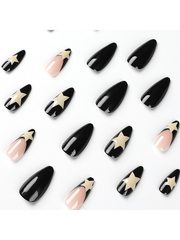 24pcs Star Pattern Press On Nails-2