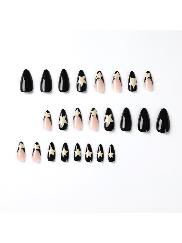 24pcs Star Pattern Press On Nails-1