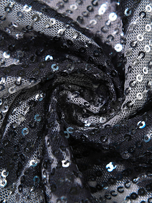 Sequin Eyelet Backless Halter Vest-7